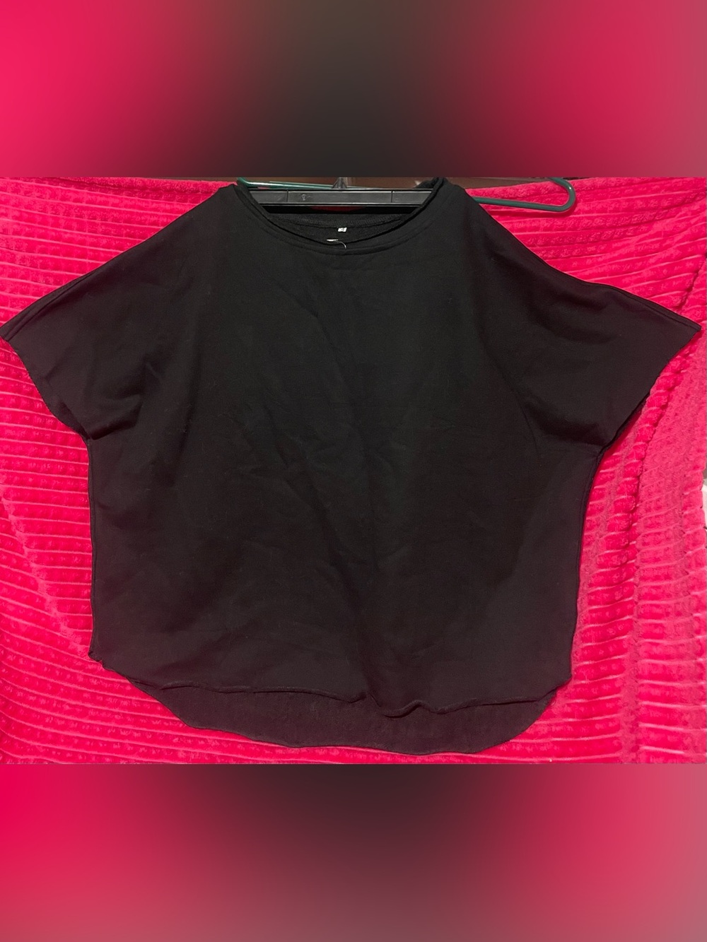 Black Boxy Short Sleeve Top